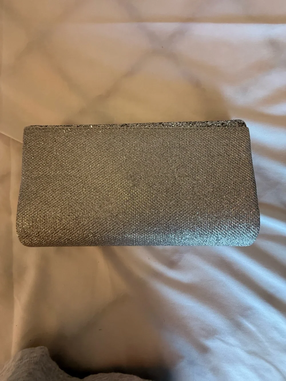 Silver Glitter & Metallic Envelope Clutch for Women